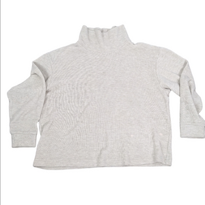 Uniqlo Cream Sweater Mock Turtleneck Size Large Boxy Loose Fit